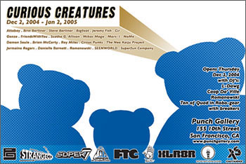 Curious Creatures promo flyer (back)